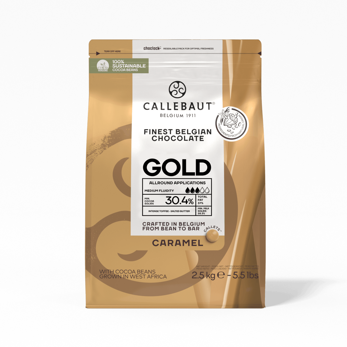 Callebaut Gold caramel chocolate 2.5 kg bag