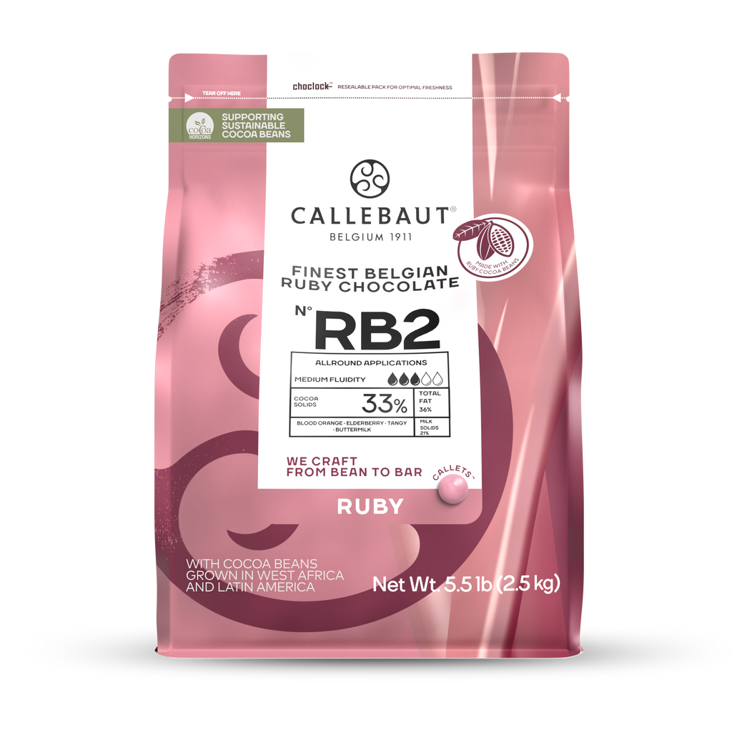 Callebaut Ruby RB2 chocolate callets 2.5 kg bag
