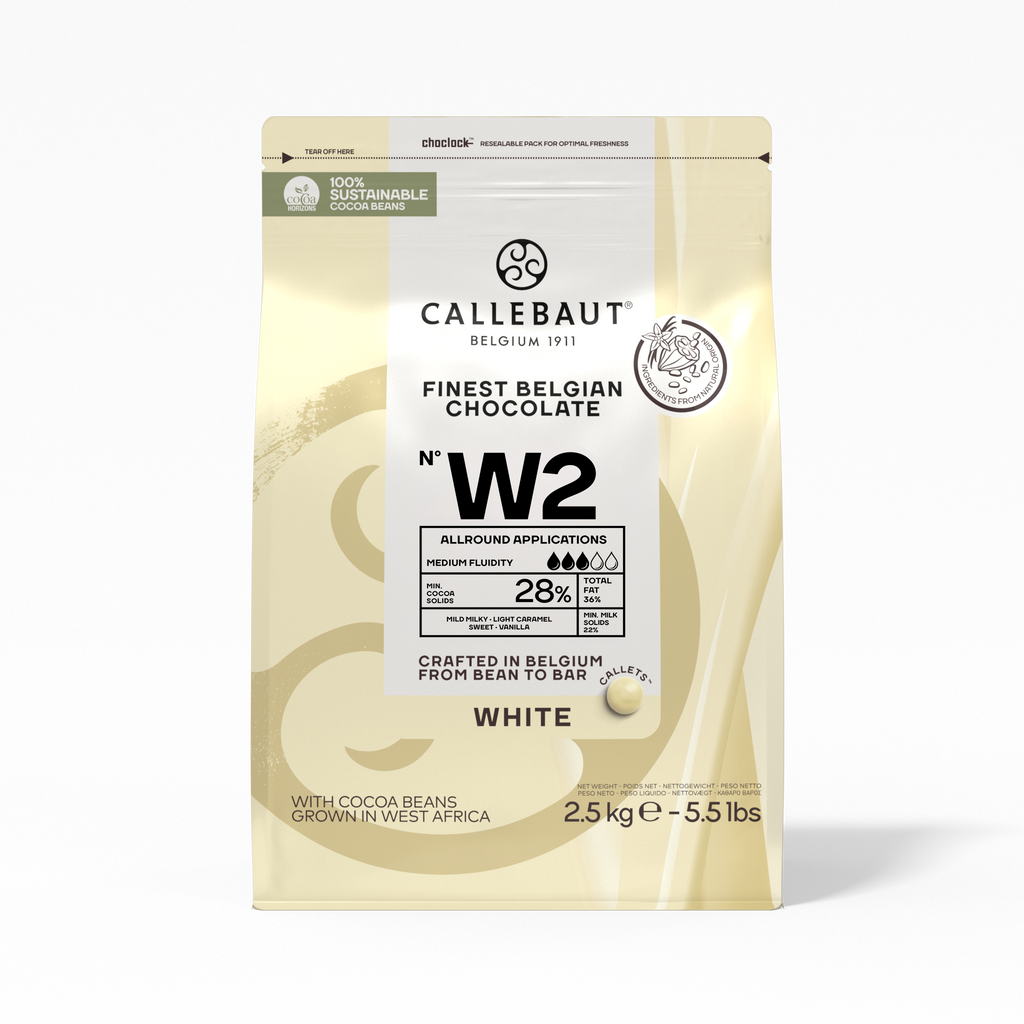 Callebaut W2 white chocolate callets 2.5 kg bag
