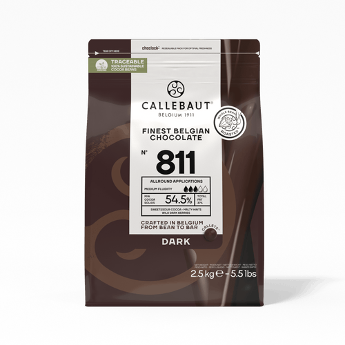 Callebaut 811 dark chocolate callets 2.5 kg bag