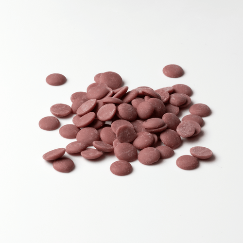 Callebaut Ruby RB2 pink chocolate callets close up