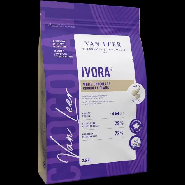 Van Leer Ivora White Chocolate Wafers 29% — 2.5 kg