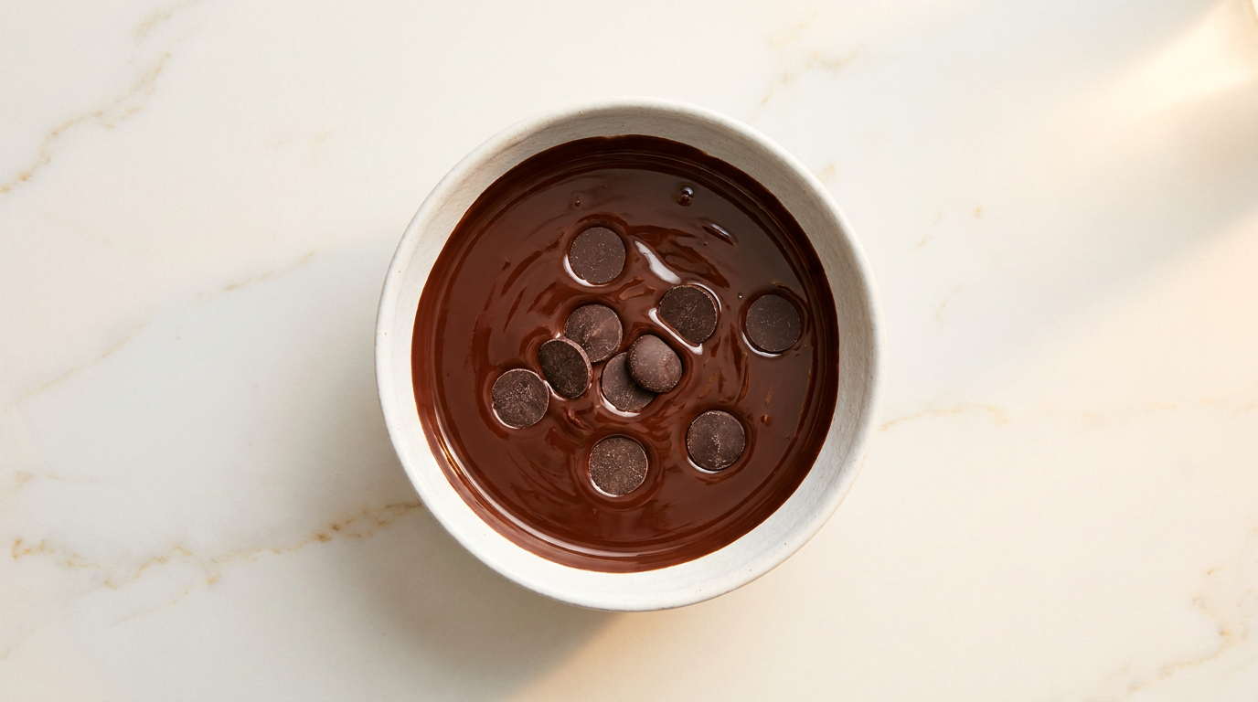 Unmelted callets seeding into melted chocolate